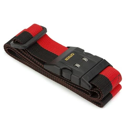Korjo - Deluxe Luggage Strap With Combination Lock Red 1 Korjo - Deluxe Luggage Strap With Combination Lock Red