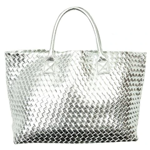 Sorena - Summer Collection Ivy Tote Bag Silver W/Clutch 1 Sorena - Summer Collection Ivy Tote Bag Silver W/Clutch