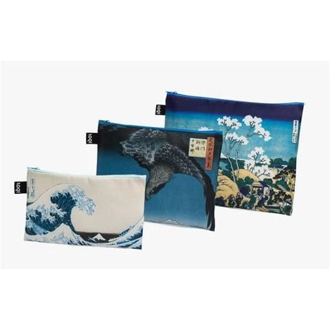 LOQI - Katsushika Hokusai Collection Zip Pocket Set 3pce 1 LOQI - Katsushika Hokusai Collection Zip Pocket Set 3pce