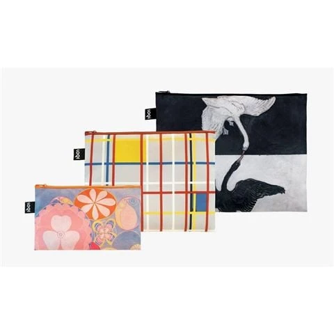 LOQI - Hilma Af Klint Mondrian Collection Zip Pocket Set 3pce 1 LOQI - Hilma Af Klint Mondrian Collection Zip Pocket Set 3pce