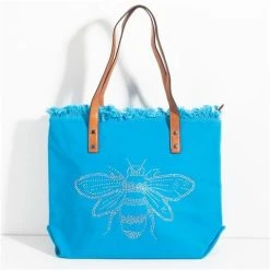 Sassy Duck - Bee-Cause Washed Canvas Tote Sapphire