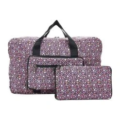 Eco-Chic - Lightweight Foldable Bag Ditsy Holdall Purple