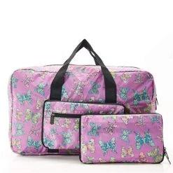 Eco-Chic - Lightweight Foldable Bag Butterfly Holdall Lilac