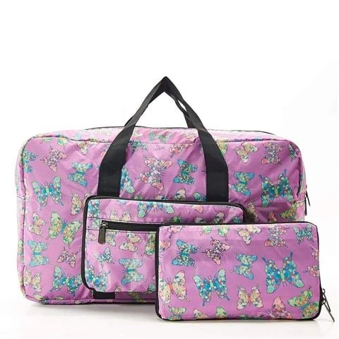 Eco-Chic - Lightweight Foldable Bag Butterfly Holdall Lilac 1 Eco-Chic - Lightweight Foldable Bag Butterfly Holdall Lilac