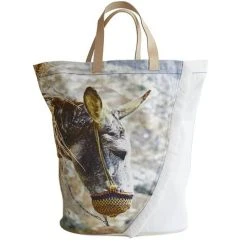 Med Blue - Folegandros Maxima Natural Canvas Beach Tote