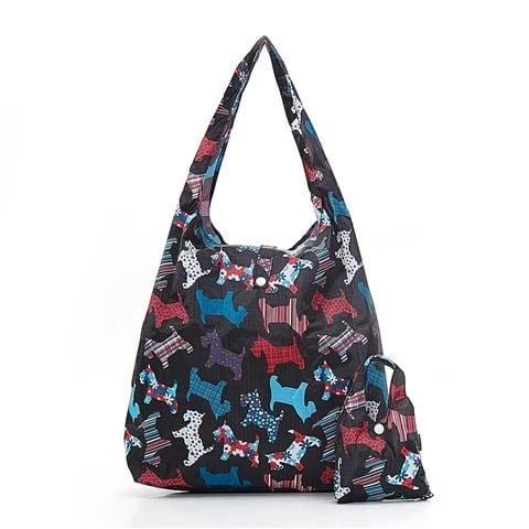 Eco-Chic - Foldaway Shopper Scotty Dog Black 1 Eco-Chic - Foldaway Shopper Scotty Dog Black
