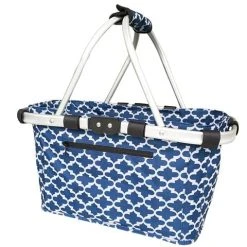 Sachi - Two Handle Carry Basket Moroccan Navy