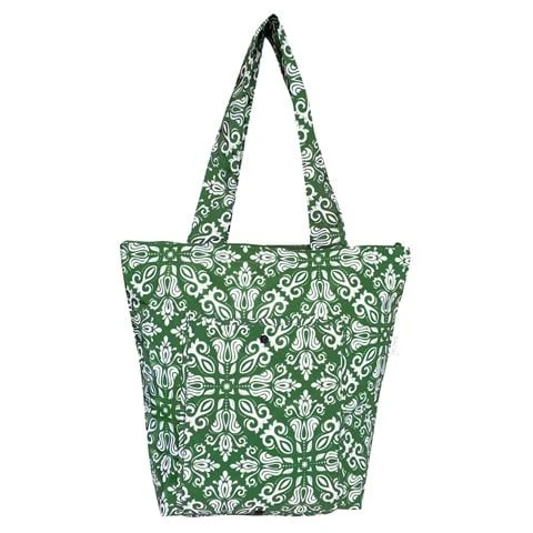 Sachi - Insulated Folding Market Tote Bag Bohemian Green 1 Sachi - Insulated Folding Market Tote Bag Bohemian Green