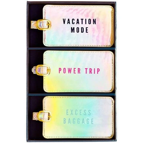 Book - Luggage Tag Iridescent Power Trip Set Of 3pce 1 Book - Luggage Tag Iridescent Power Trip Set Of 3pce