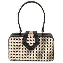 Mehry Mu - Fey In The 50s Bag Leather & Rattan Black