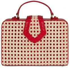 Mehry Mu - Fey Box Leather & Rattan Bag Red