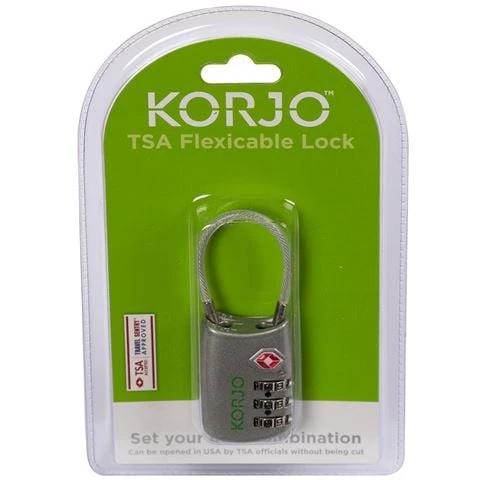 Korjo - TSA Flexicable Combination Lock Silver 1 Korjo - TSA Flexicable Combination Lock Silver