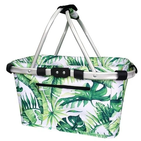 Sachi - Two Handle Carry Basket Jungle Leaf 1 Sachi - Two Handle Carry Basket Jungle Leaf