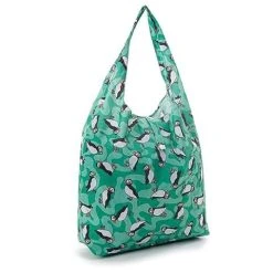 Eco-Chic - Foldaway Shopper Puffins Teal