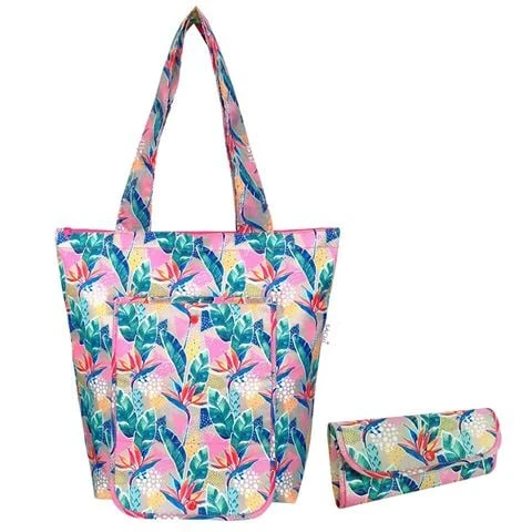 Sachi - Insulated Folding Market Tote Botanical 1 Sachi - Insulated Folding Market Tote Botanical
