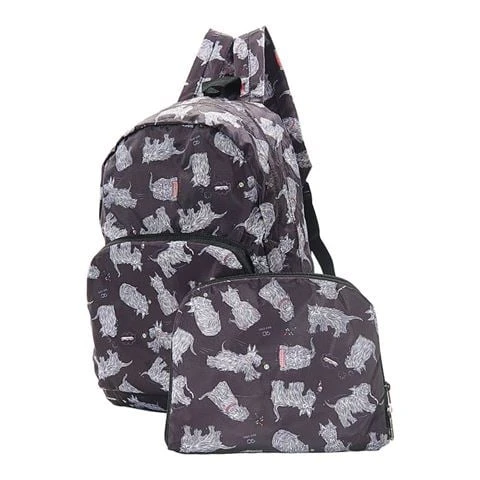 Eco-Chic - Foldable Backpack Scatty Scotty Black 1 Eco-Chic - Foldable Backpack Scatty Scotty Black