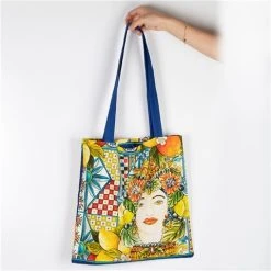 Baci Milano - Blue Cotton Bag Sicily