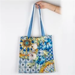 Baci Milano - Blue Cotton Bag Milano