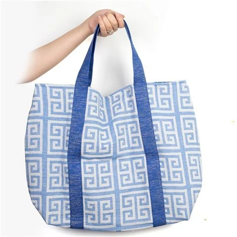 Aelia Anna - Shopping Bag Meandros Parl Blue 1 Aelia Anna - Shopping Bag Meandros Parl Blue