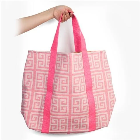 Aelia Anna - Shopping Bag Meandros Pink 1 Aelia Anna - Shopping Bag Meandros Pink