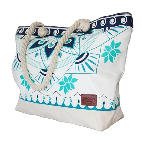 Epoch Collective - Aquatic Lotus Canvas Beach Bag 1 Epoch Collective - Aquatic Lotus Canvas Beach Bag