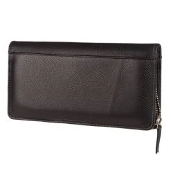 Redd Leather - Natural Milled Travel Wallet Black