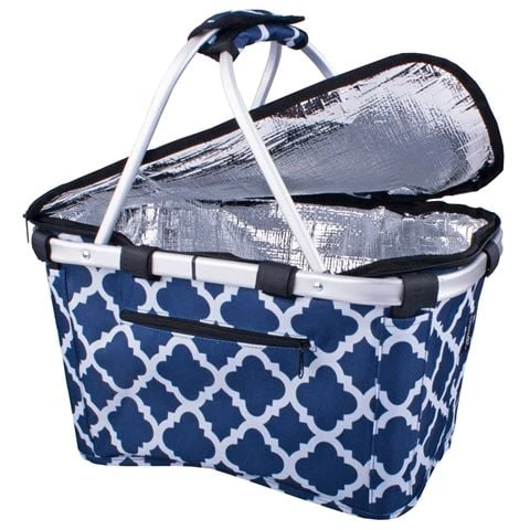 Sachi - Insulated Carry Basket Morocco Navy 1 Sachi - Insulated Carry Basket Morocco Navy