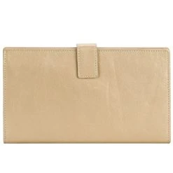 Redd Leather - Leather Travel Wallet With Tab Closure Gold