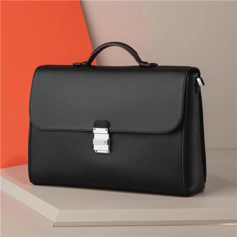 MONTBLANC - Meisterstück Single Gusset Briefcase Black 1 MONTBLANC - Meisterstück Single Gusset Briefcase Black