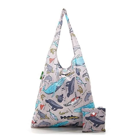 Eco-Chic - Shopper Bag Sea Creatures Grey 1 Eco-Chic - Shopper Bag Sea Creatures Grey
