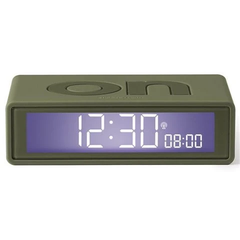 Lexon - Flip+ Reversible Alarm Clock Khaki 1 Lexon - Flip+ Reversible Alarm Clock Khaki