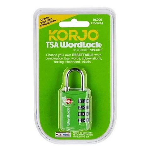 Korjo - Wordlock TSA Combination Lock Green 1 Korjo - Wordlock TSA Combination Lock Green