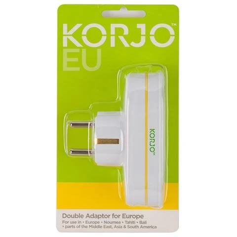 Korjo - European Double Adaptor Plug 1 Korjo - European Double Adaptor Plug
